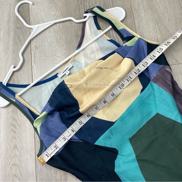 Miaou Printed Dress paloma elsesser ginger mini Blue abstraction small going out - Picture 4 of 7